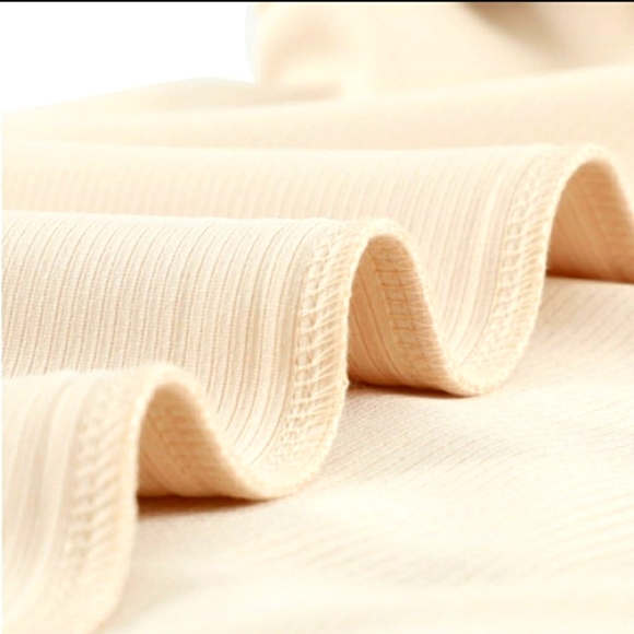 Cream Ribbed Long Sleeve Top with Leopard Print and Balloon Sleeves - Picture 10 of 11